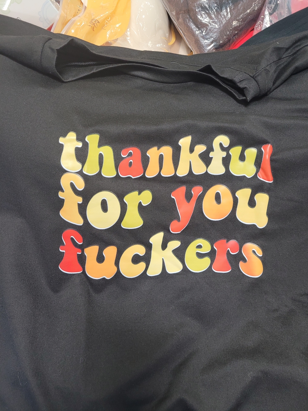 Black Graphic Tee - Thankful  Nwot Unisex adult Size L